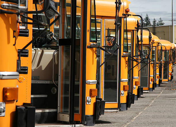 Buses Lot stock photo
