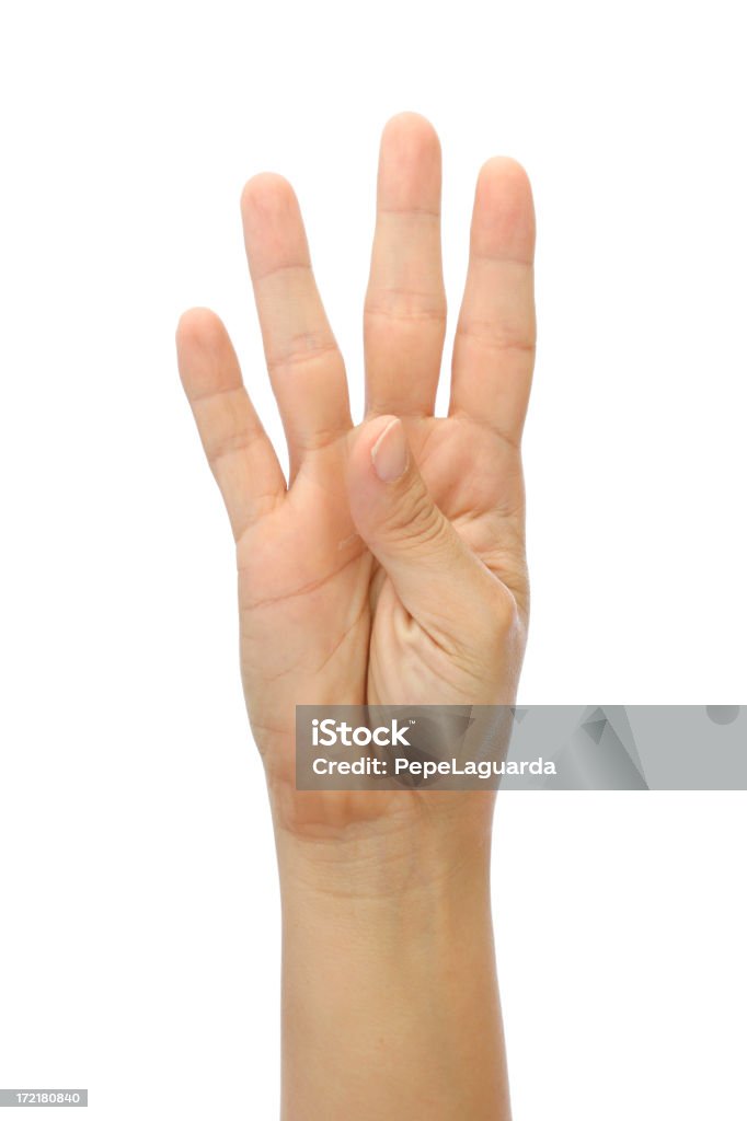 Hand counting: four - 로열티 프리 4 스톡 사진