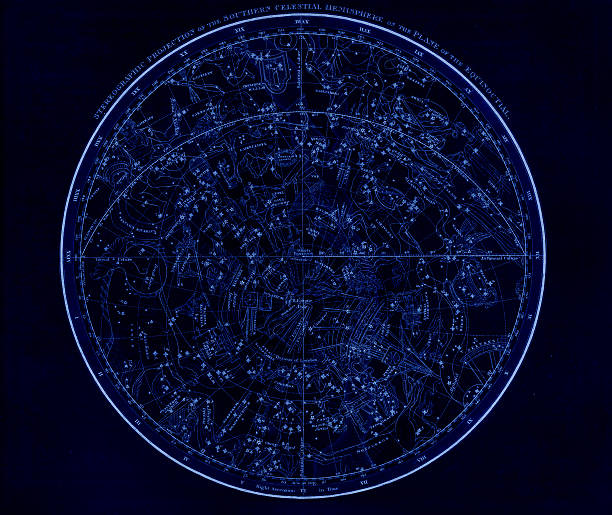 Sky Map A close-up of a medieval decorative map of the zodiac contellations. See more of my zodiac engravings on iStock: astrology chart stock illustrations