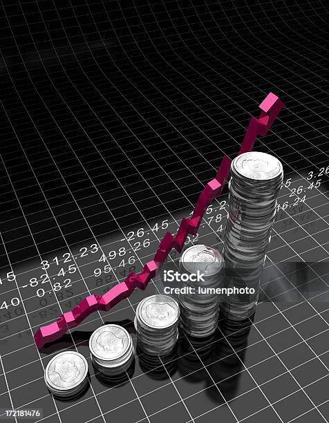 Pilha De Dinheiro Gráfico - Fotografias de stock e mais imagens de Crescimento - Crescimento, Analisar, Cifras Financeiras