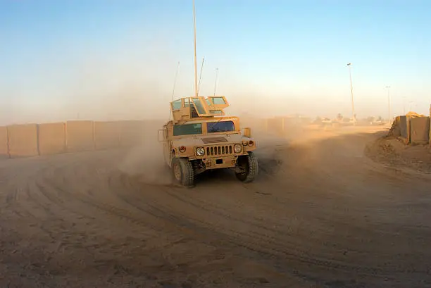 View of Armored HMMWV in Iraq.