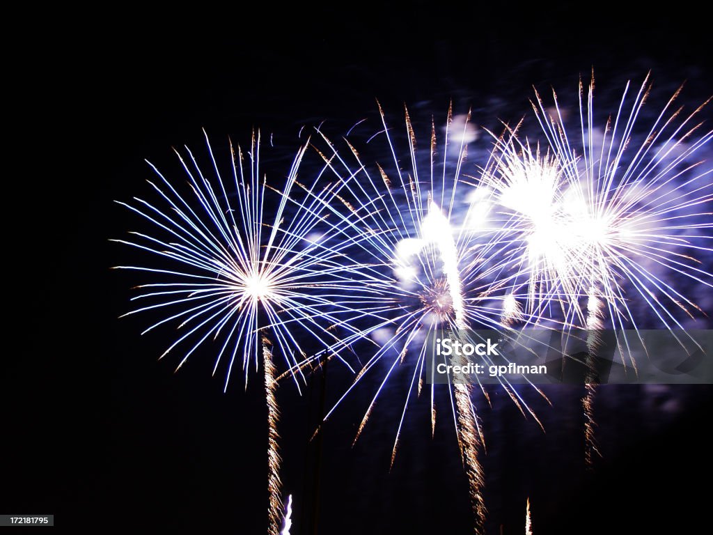 Blue das Feuerwerk - Lizenzfrei 4. Juli Stock-Foto