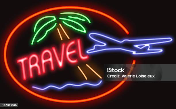 Reisen In Neon Stockfoto und mehr Bilder von Neon - Neon, Flugzeug, Reisebüro