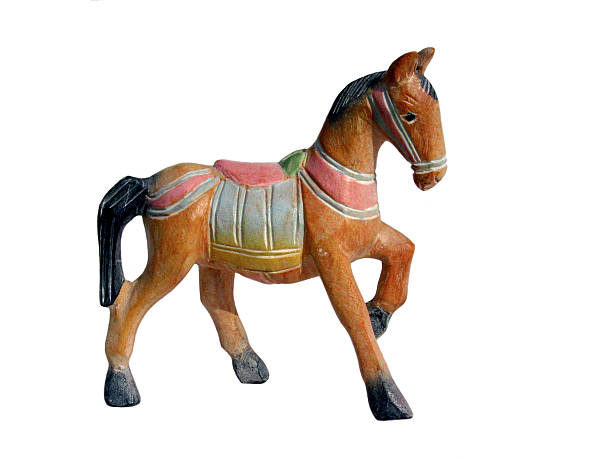 istock A singular toy horse on a white background 172182243