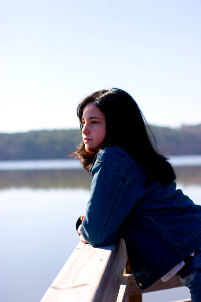 Teen Girl Reflecting on Life stock photo