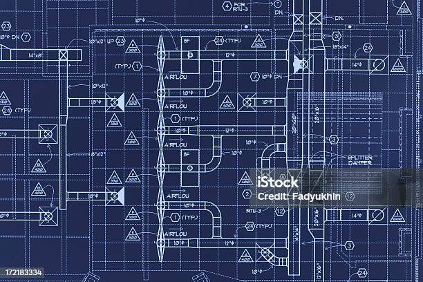 청사진 02 급기관에 대한 스톡 사진 및 기타 이미지 - 급기관, 에어컨, 설계도