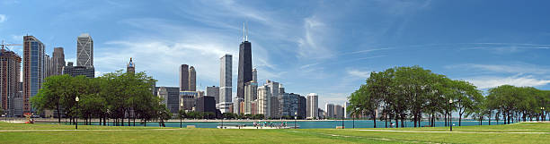 Cтоковое фото Чикаго горизонт парк Джона Хэнкока