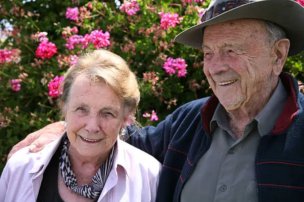 Retired farmer and his wife happy and enjoying life