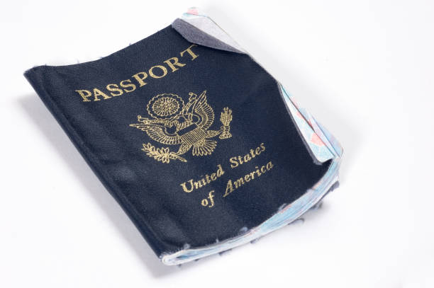 Worn Out Passport stock photo