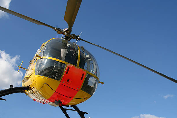 Rescue Helicopter Flying ambulance of the german automobile club ADAC. adac stock pictures, royalty-free photos & images