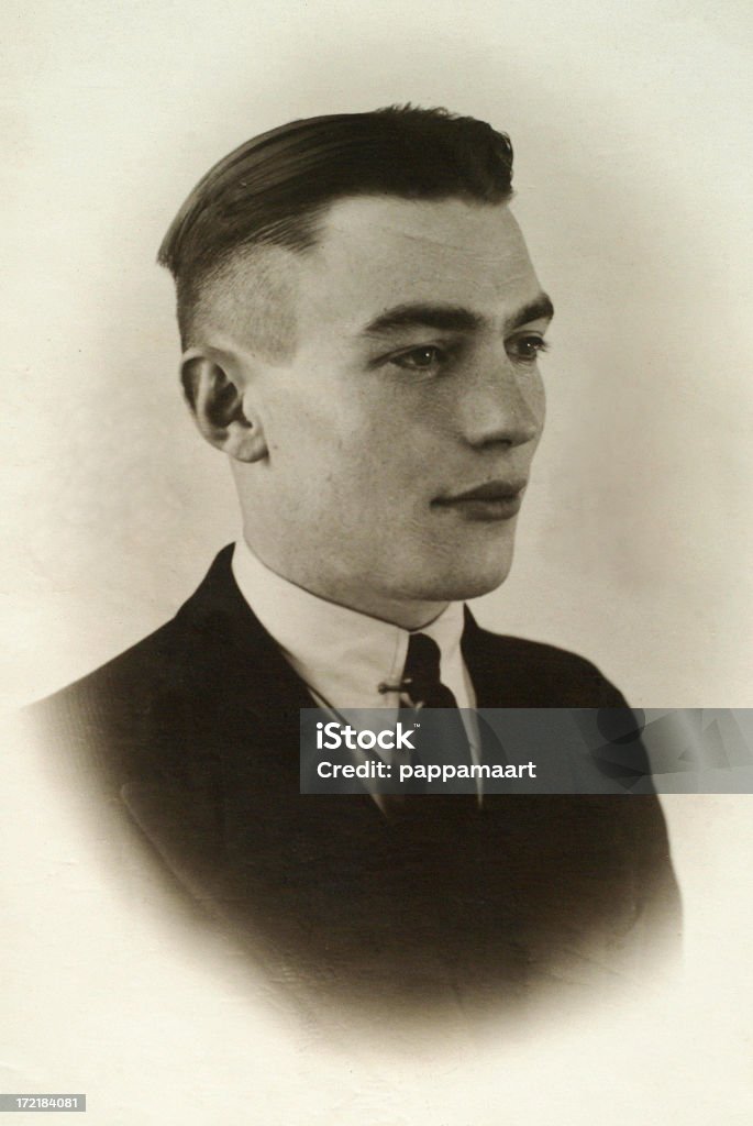 Retrato de hombre joven en la 30 A - Foto de stock de 1930 libre de derechos