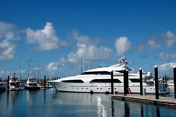 Luxury yacht about to set sail from the marina. Click to see more...