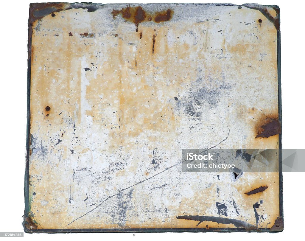 Rusty Old Sign Old rusty sign. Isolated. Background. Add your own text. Sign Stock Photo