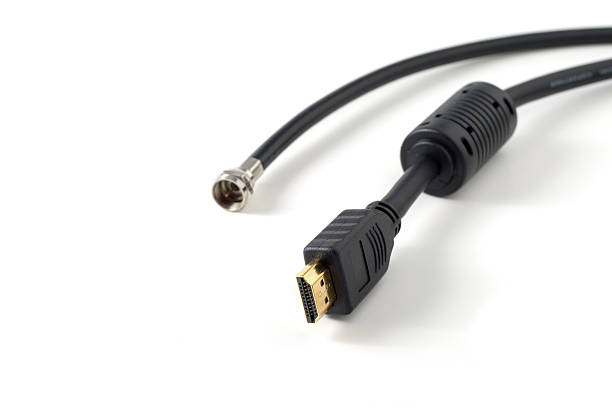 hdmi i kabli koncentrycznych - coaxial cable cable television connection block zdjęcia i obrazy z banku zdjęć