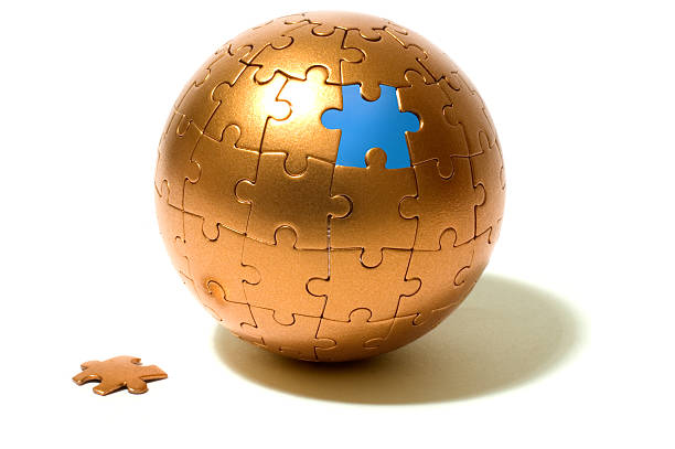 パズルボール - jigsaw piece puzzle jigsaw puzzle metal ストックフォトと画像