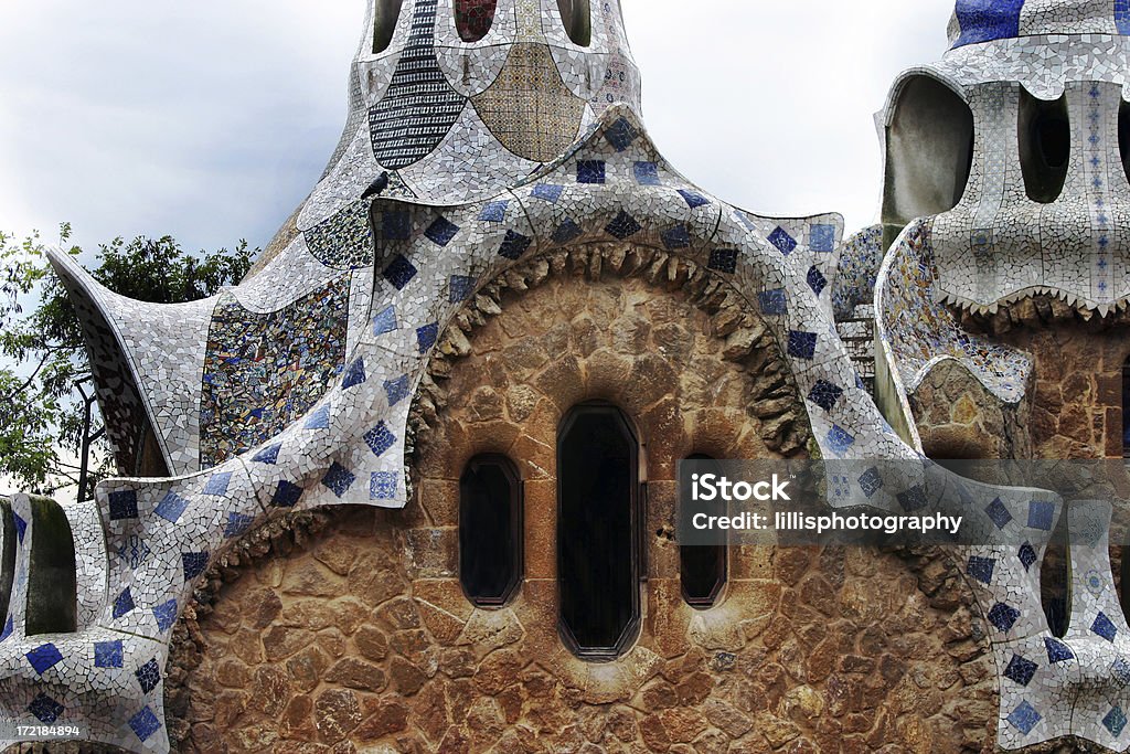 Parque güell en Barcelona España gaudí - Foto de stock de Aire libre libre de derechos