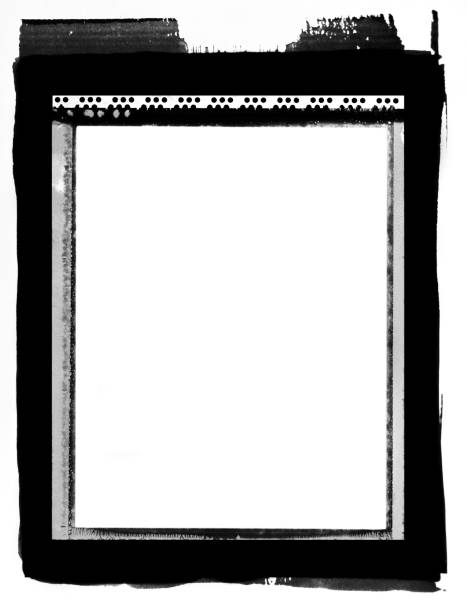 Type 55 Film Rebate Type 55 format film frame contact printed. film negative photos stock pictures, royalty-free photos & images