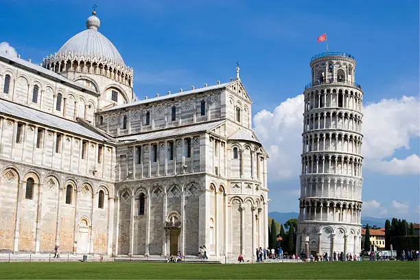 Photo of Leaning Tower of Pisa, Italy & the Cathedral on a sunny day