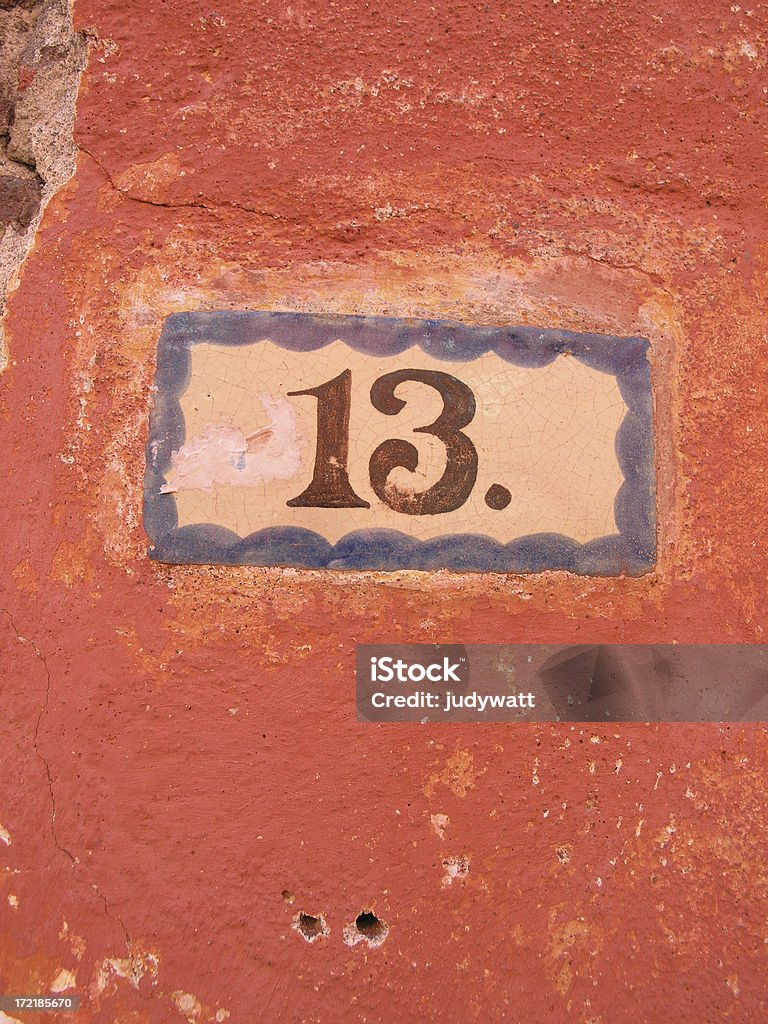 Adobe 13, San Miguel Adobe wall in Mexico. Number Stock Photo