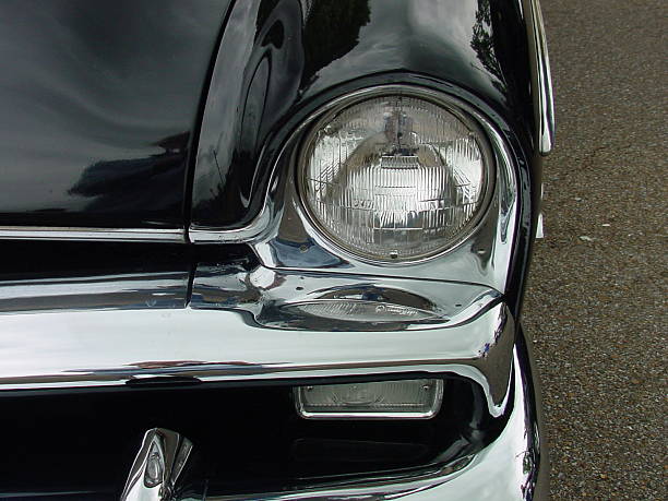 Early Plymouth Headlight and Grill stock photo