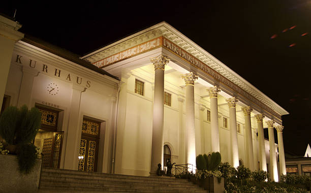 German Casino or Kurhaus in evening lights in Baden Baden Germany