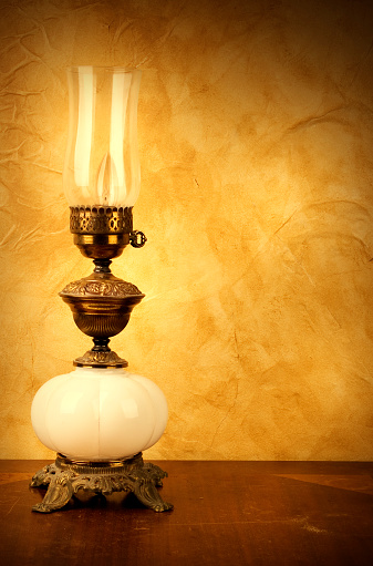 bronze candlestick in romantic style  on white background