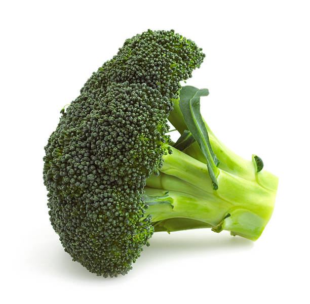 istock Broccoli florets against a white background 172186115