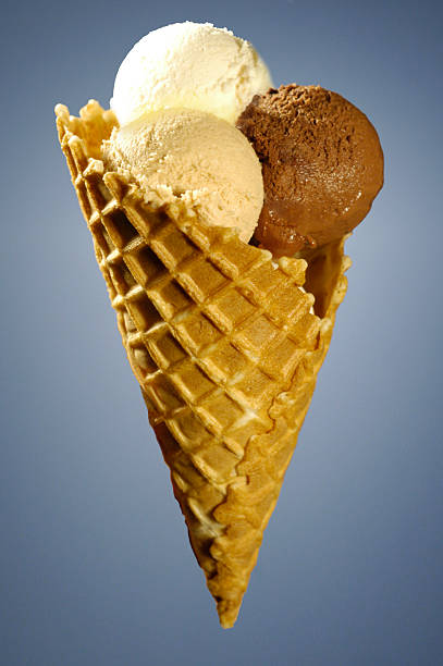 Chocolate Ice cream cone isolated on white background