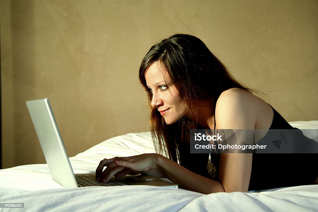 Messenger Working at Home .com Stock Photo