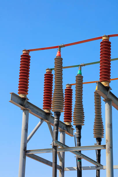 istock Insulator porcelain insulator in Substation 1721864866