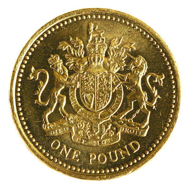 567 g - one pound coin coin currency british culture - fotografias e filmes do acervo