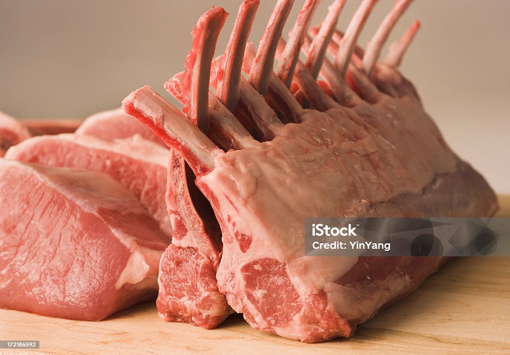 Schweinekotelett & Lammkeule - Lizenzfrei Fleisch Stock-Foto