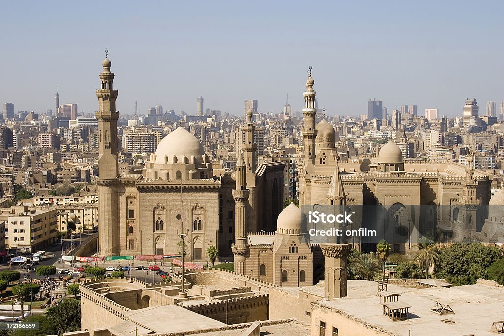 Horizonte do Cairo, Egito - Foto de stock de Universidade royalty-free