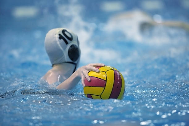 istock Water polo game with ball on the water 172186902