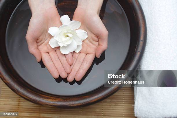 Heilende Therapie Mit Wasser Und Blumen Stockfoto und mehr Bilder von Schüssel - Schüssel, Wasser, Handtuch