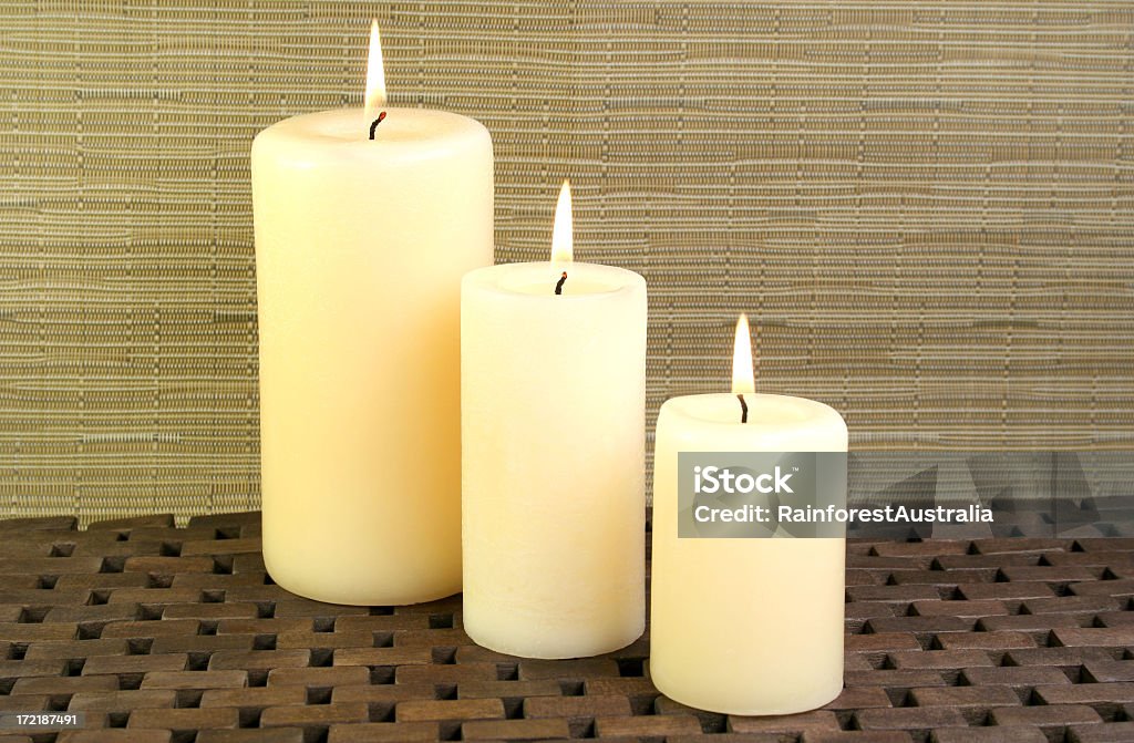 candles 3 Christmas or aromatherapy candles. Aromatherapy Stock Photo
