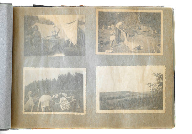 Aged photo album with photo's