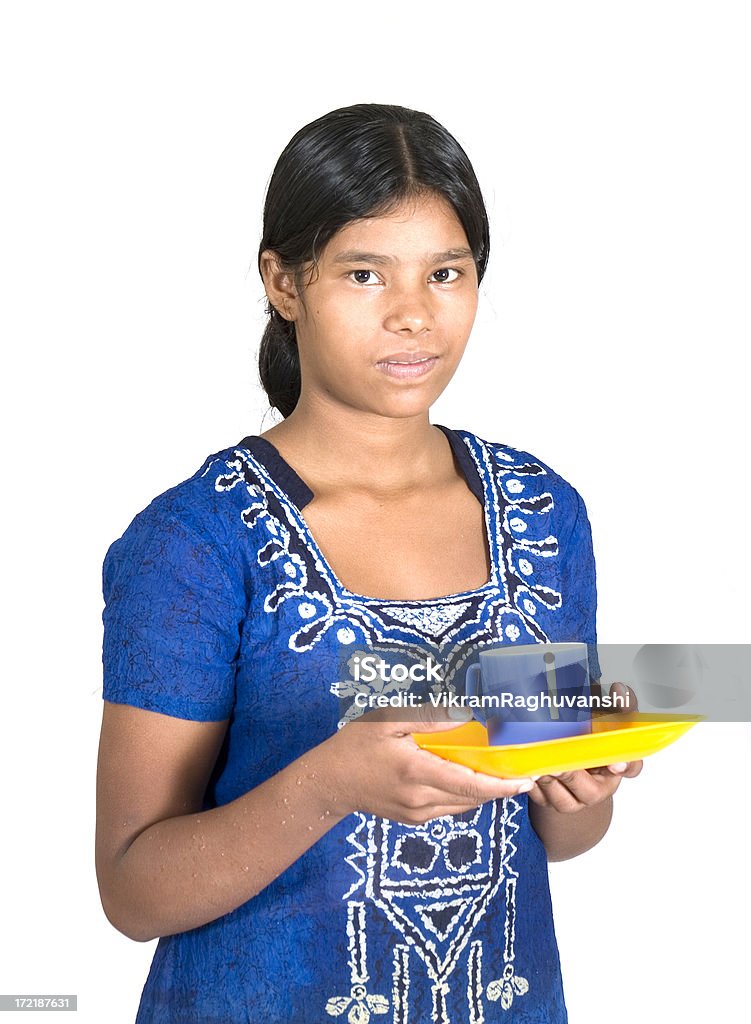 Garota indiana casa Rural ajuda Maid servidor isolada no branco " - Foto de stock de Equipe Doméstica royalty-free