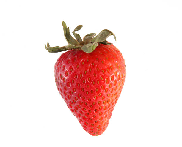 Single isolated strawberry stock photo