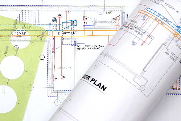 blueprints stock photo