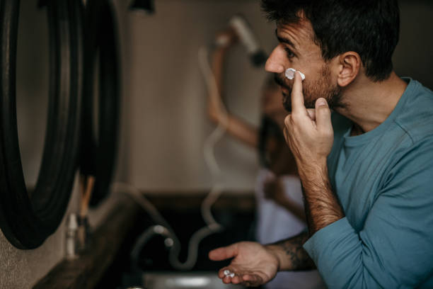 istock Intimate bathroom moment captured as a multicultural couple shares their morning routine 1721877272