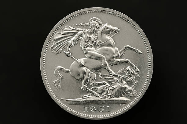 moneta pięć szyling - st george dragon mythology horse zdjęcia i obrazy z banku zdjęć