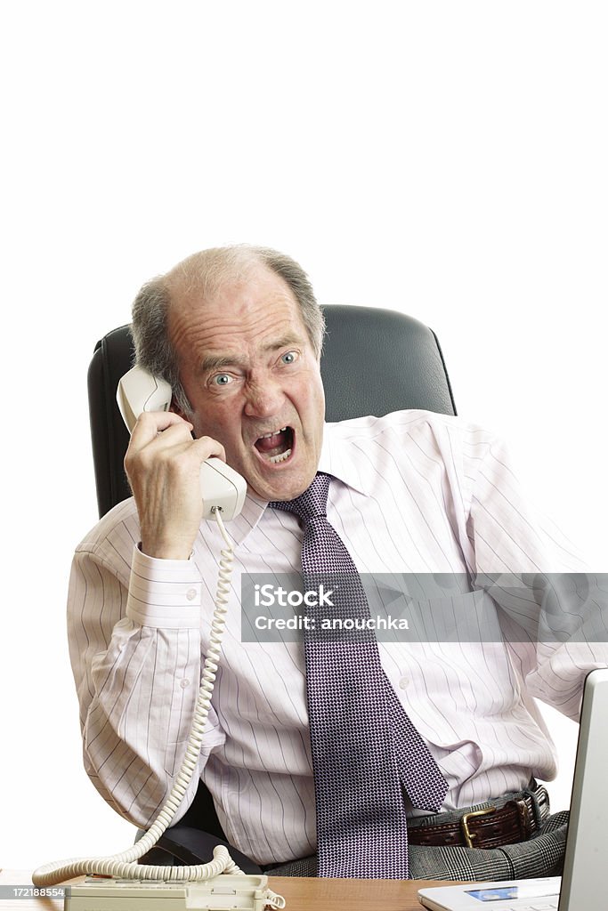 Angry sênior Empresário - Foto de stock de Homens Idosos royalty-free
