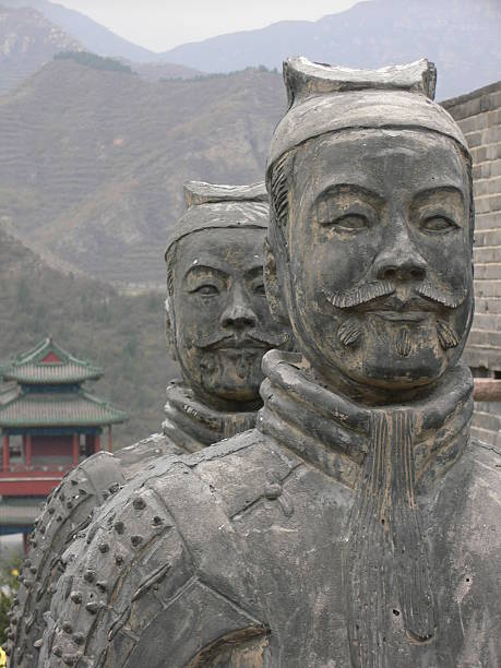 istock Terracotta Chinese Warrior Stone Statues at Great Wall 172188591