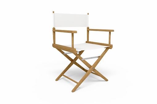 Wooden / white director's chair isolated on white.Also available: