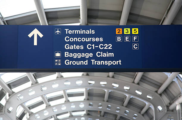 Airport Information Sign stock photo