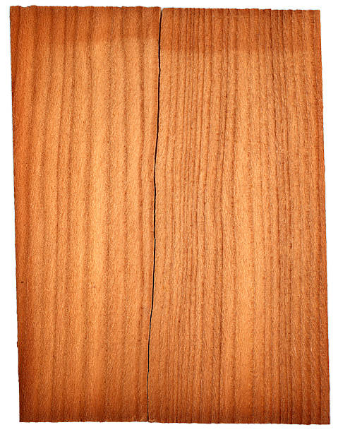 Tile of split wood with white background