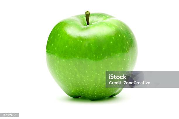 Zielone Jabłko Idealne - zdjęcia stockowe i więcej obrazów Białe tło - Białe tło, Biały, Człowiek dojrzały