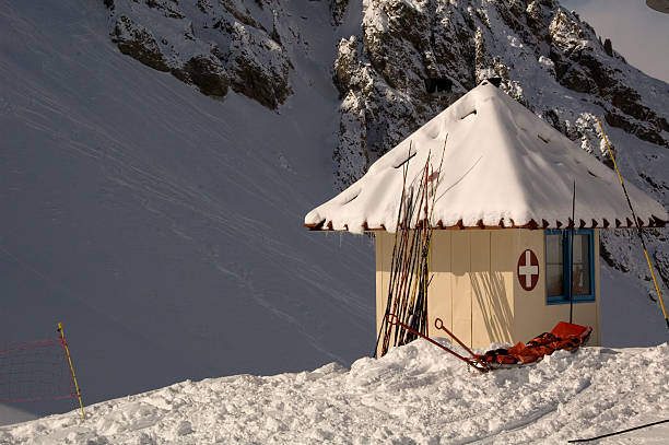 Ski patrol shack Ski patrol shack in the Andes ski patrol photos stock pictures, royalty-free photos & images