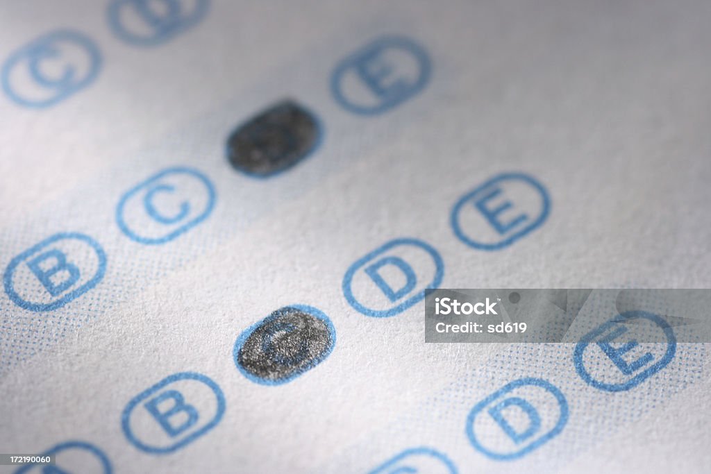 Answer Sheet A close up of an answer sheet for a test.For more of my Education images click below: Bubble Stock Photo